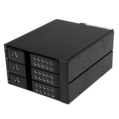 StarTech.com 3x 3.5インチ SAS 2.0/SATA 3.0ハードディスクドライブ対応モバイルラック インナートレイ不要 ホットスワップ対応 HSB3SATSASBA