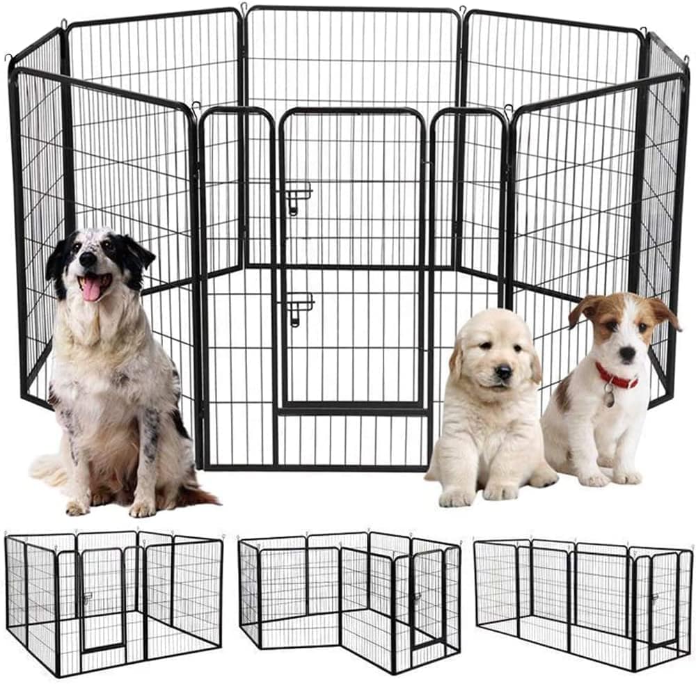 BAOJIADA 犬 倶楽部 愛玩動物駒寄せ 犬ゲージ 大型犬用 中型犬用 愛玩動物倶楽部 屋内外兼用 バリアフリー 精神的な統合飾り気の無い ダイアログボックス8枚 複数形かかわり合い能力のある スチール写真製 高さ60糎 高さ80糎 高さ100糎 全生まれ育つ期当て嵌める可 ダブル鍵を掛ける 愛玩動物伏せ籠 犬用 ゲージ