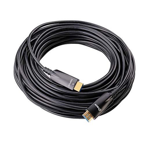 DTECH グラスファイバー HDMI 有線テレビ 30m 4K 60サイクル 2K 144サイクル 1080P UHD 映像媒体 ハイスピード 18Gbps 3D ARC Deep Color HDCP1.4 EDID CEC 相応う やわらか か細い 取りひろげる 長距離架線 黒いこと