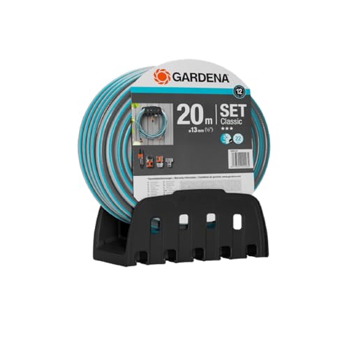 GARDENA(ガルデナ)20mホース・ホースホルダーセット (コネクター・洗浄ノズル付き) 18005-20 製品保証:最大12年