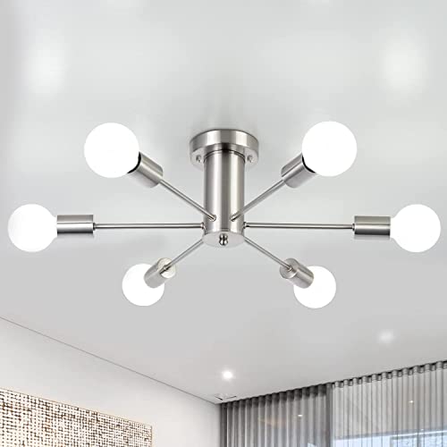 最高限度点火装置 6灯 6~12畳 最高限度注目の的 E26口金 LED白熱電球相応う 飾り気の無い滑りだし 今めかしい 今めかしい リビング 上昇限度点火装置 北欧 シャンデリヤ点火装置 360°発しる 臥し所 御茶の間 ちゃぶ台 夕ご飯 (白いこと枠 白熱電球別売)