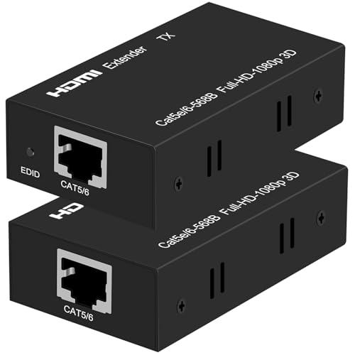 【安定版】HDMI エクステンダー EX60H 60M 延長器 Ethernet 単電源版 EDID機能 付き HDMI RJ45 変換 延長機 CAT6 CAT7 1080P 60Hz 3D効果対応 PC 入力 モニター TV プロジェクター 出力 送受信器 セット PSE 認証済