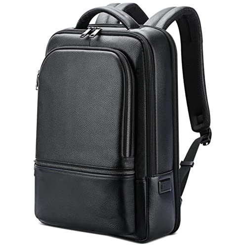 [Ariga] リュック メンズ 本革 牛革 17インチPC収納 A4 レザー 大容量 多機能 革 リュックサック バックパック ビジネスリュック 人気 通勤 出張 旅行 ブラック