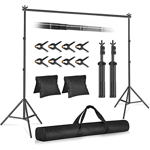 EMART 背景スタンド 撮影スタンド 200x300cm 幅、高さ調節可能 背景布/グリーンバック 生放送、web会議、ビデオ通信、動画などに適用
