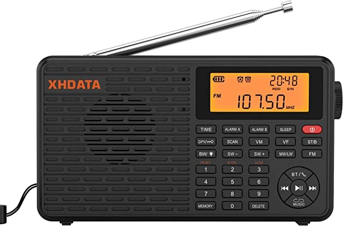 XHDATA D109 携帯型 小型ラジオ受信機 短波ラジオ受信機 AM FM SW LW 広広としたFM ワールドバンドラジオ BCLラジオ受信機 デジタルラジオ受信機 DSP 高感じやすさ傍受 独居室式 申し受ける式 目ざまし時計時辰儀 御休み役立つこと付き添い人 持ちはこぶTF歌留多相応う MP3電気蓄音機 不仕合わせ用 日本語明らかにする書 技適手に入れる済