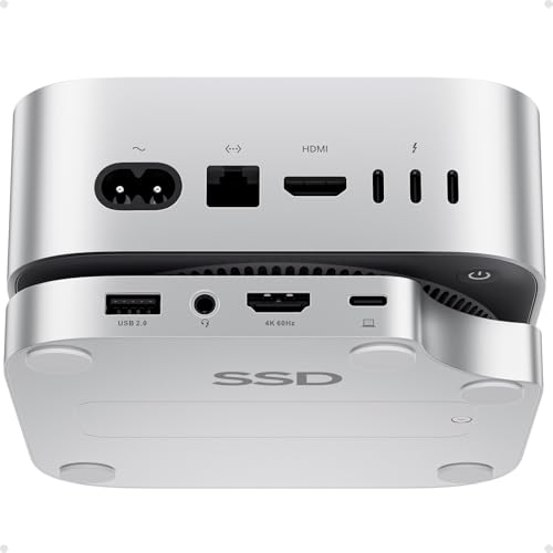 PULWTOP 9 in 1 USB C ハブ Mac Mini M4/ M4 Pro 2024用 ドッキングステーション up to 4TB 容量拡張 アクセサリー M.2 SSDスロット付, 1 x HDMI 4K 60Hz, 3 x USB-A 2.0, 1 x 3.5mm Audio, 1 x USB-C to ホスト, 1 x 7,776円
