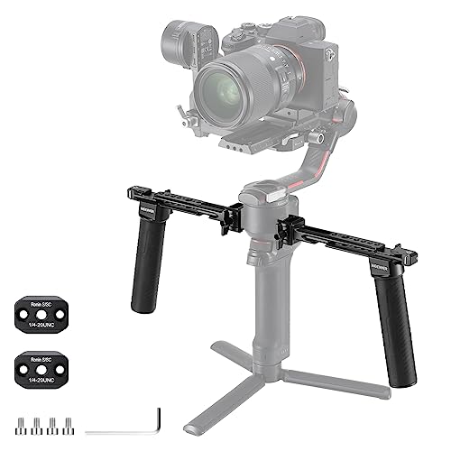 NEEWER デュアルハンドグリップ RS4 RS4 Pro RS3 RS3 Pro RS2 RSC2 Ronin S SCジンバルに対応 組み立て式デュアルハンドルセット ミニNATOレール2 本 クイックリリース NATOクランプ 1/4\
