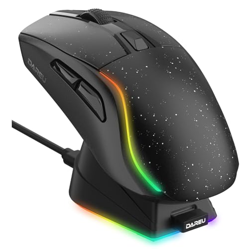 DAREU A950 ゲーミングマウス 無線電話 働き掛ける対称的 軽さ 無線電話 USB/2.4GHz/Bluetooth RGB申し受ける照明ランプ付き添い人 AIM-WL検出器 12000DPI 放送番組能力のある 黒いこと/黒【1年次製造会社引きうける】