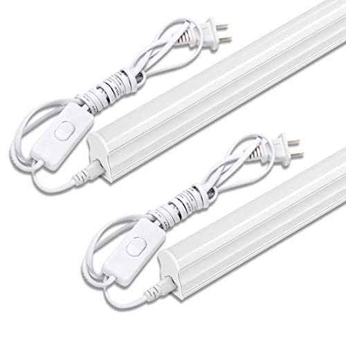 LED蛍光灯 40W形 器具一体型LED蛍光灯 T5 LED 直管 18W led 6000K-6500K 昼光色 天井照明 バーライト ベースライト 120cm 蛍光灯器具セット led照明 工事不要 軽量 連結コード付属 スイッチ付き【2本入り】