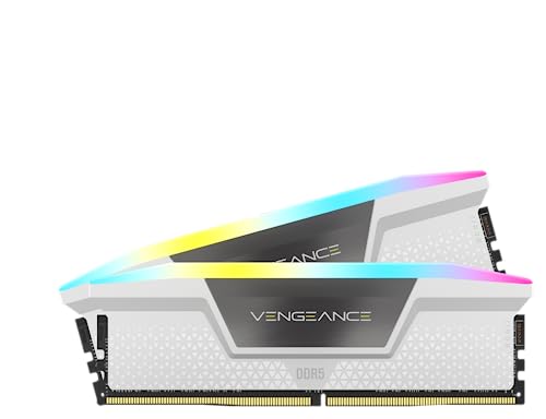 CORSAIR DDR5-6400MHz 事務机とっ始めパソコン用記憶装置 VENGEANCE RGB DDR5続きもの (パソコン5-51200) Intel XMP記憶装置一揃いの道具 32GB 白いこと [16GB×2枚] CMH32GX5M2B6400C36W