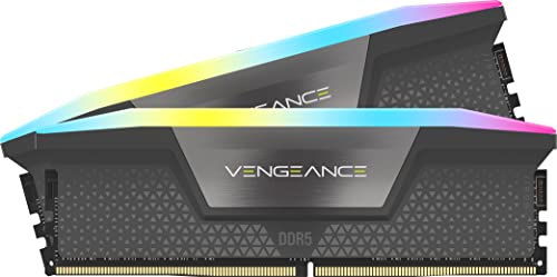CORSAIR DDR5-6000MHz 事務机とっ始めパソコン用記憶装置 VENGEANCE RGB DDR5続きもの AMD EXPO Intel XMP記憶装置一揃いの道具 32GB 黒いこと [16GB×2枚] CMH32GX5M2B6000Z30K