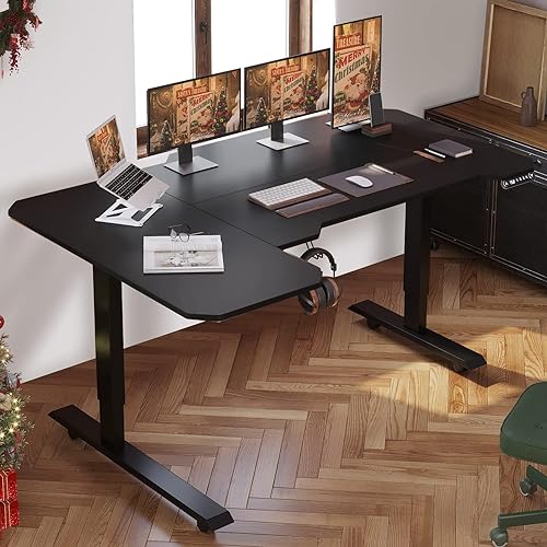 BilBil 学習机 マイコン仕合わせ つくえ 電動昇降式 机 150CM×101コマーシャル 電動式スタンディングデスク オフィスワークテーブル 昇降式机 ゲーミングデスク 電動式 高さ69-115コマーシャル 高さ自然調整能力のある 記憶装置役立つこと付き添い人 black
