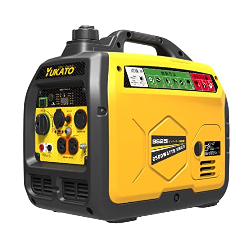 YUKATO インバーター発電機 定格出力2.5kVA 正弦波 過負荷保護 PSE認証 静音 高出力 軽量 50Hz/60Hz切替 ガソリン発電機 ポータブル発電機 並列使用可能 キャンプ キッチンカー 屋外作業 建設作業 防災 備蓄
