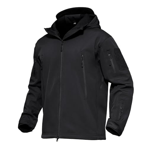 [MAGCOMSEN] アウトドアジャケット メンズ 登山服 秋用 大きいサイズ タクティカルジャケット 多機能 サバゲー 服 防風 ブラック XL