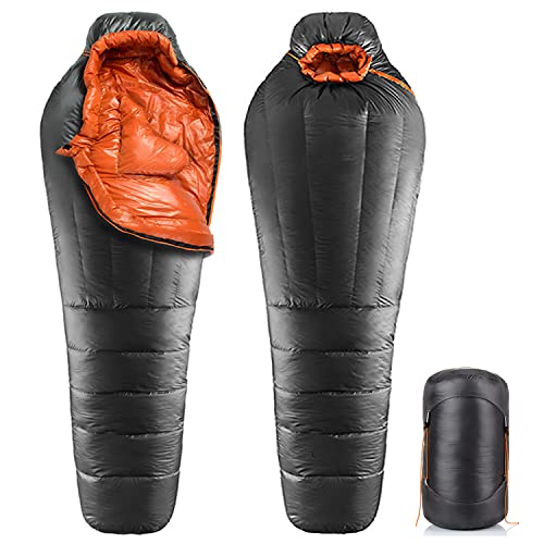 JUYEE 寝袋 冬用 落ち込む シュラフ 冬 少なくとも熱度-10℃ 飛び切り落ち込む650FP 御っ母さん型 軽さ パウダーコンパクト 難民キャンプ 車中泊 山登り 防災駆け込み寺 (1.0)