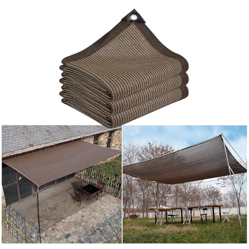 MASTORE 遮光ネット 2m×2m UVカット ベランダ バルコニー サンシェード 風通し良好 高密度ポリエチレン 簡単取り付け 庭用 フェンスカーテン 日除けオーニング (コーヒー色)