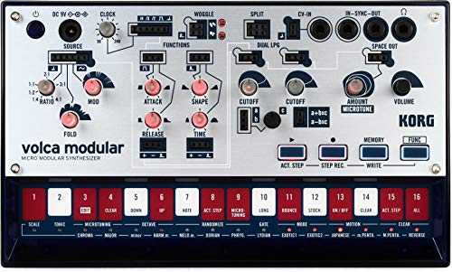 KORG モジュラー シンセサイザー volca modular パッチング ケーブル付属 電池駆動 スピーカー内蔵 ヘッドフォン使用可 どこでも使えるコンパクトサイズ