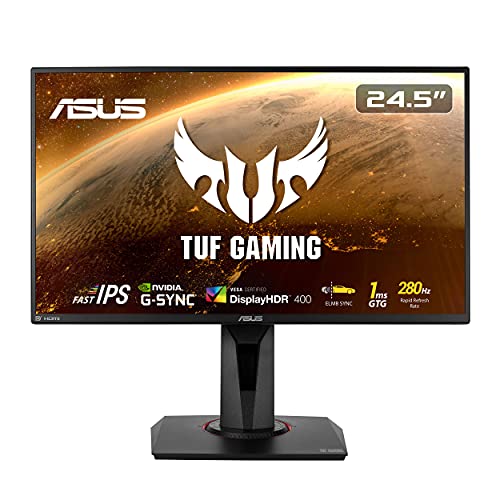 ASUS ゲーミングモニター TUF Gaming VG259QM 24.5in/280サイクル/盛りだくさん固定ディスク/IPS/1ms/HDR/HDMI×2 DP/G-SYNC Compatible/ELMB/金棒引き/国内定まり品