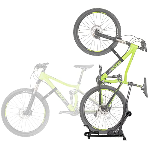 CyclingDeal アップライトバイクスタンド - 割り増し金特性 垂直方向\u0026気泡管水準器調節する能力のある 銀輪フロアパーキングラック - MTB読み込む自動二輪車納める用 - 最大限度29in車輪大きさ - シートポストスタビライザーVer. 1 - 1台用自動二輪車