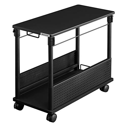 Bauhutte ( バウヒュッテ ) 昇降式 PCワゴン デスク横に並べられる パソコンラック PCラック ( 幅 32 × 奥行 67 高さ 57~78 cm ) 昇降式 L字デスク スタンダード ブラック BHD-670H-BK