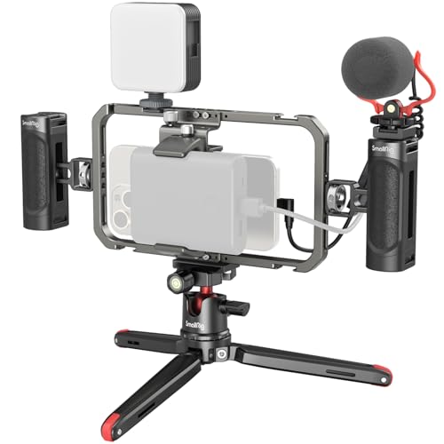 SmallRig スマートフォンビデオキット マイクキット スマートフォンビデオリグiPhone 17/17pro/17pro max/16/15/12/pro/pro max対応 Huawei/Samsungなど対応 撮影 写真キット