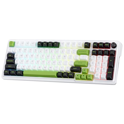 Redragon k686 pro 98ワイヤレスガスケットrgbゲーミングキーボードのキー,3モードpbtメカニカルキーボードw/ホットスワップソケット,専用のノブコントロール& 5層ノイズ抑制,カスタムリニアスイッチ