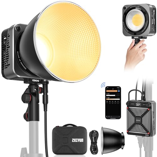 [堅苦しさ主要店] ZHIYUN MOLUS G200 COB映画化点火装置 200W映像媒体点火装置 バイ色つや2700K-6500K 超軽さ小型上半身Bowensマウント[一年製造会社引きうける」