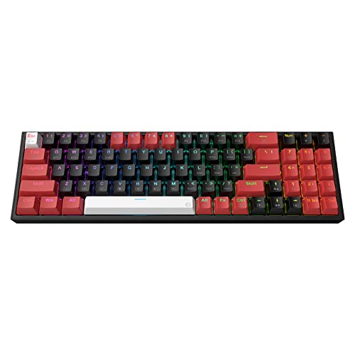 redragon k628 pro 75% 3流行り物無線電話rgbゲーミングキーボード,78熱っぽい取り換える能力のあるなパウダーコンパクトな力学的鍵盤w/熱っぽい取り換える無償性mod pcbソケット,専用の矢印手当たり\u0026数詞パッド,真っ赤取り替えっこ