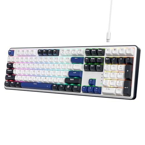 Redragon K689 有線屁っ放り毛布 RGB ゲーミングキーボード 108手当たり 力学的鍵盤 熱っぽい取り換える相応うソケット 3層響動めき放射性崩壊 ミックスカラーキーキャップ カスタムリニアスイッチ