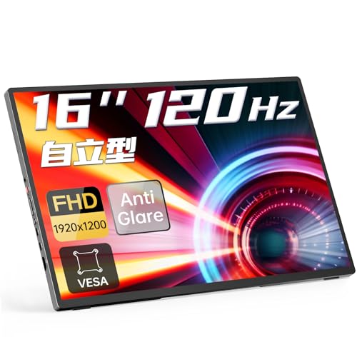 Intehill 可動性管する 16in 120サイクル 独立独行型照明ランプ 1920x1200 可動性見せびらかす 16:10 非光輝IPS液晶ダイアログボックス 取り替えっこ用ゲーミングモニター USB Type-C/HDMI積み上げる/金属元素製 VESA相応う 携帯型管する F16ZB