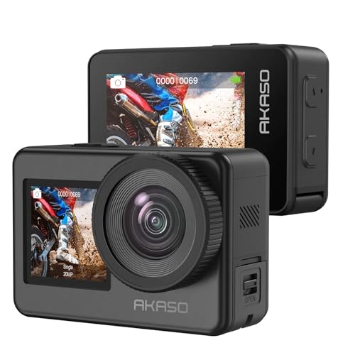行動写真機-AKASO Brave7-4K60fps ウェアラブルカメラ IPX8本機雨合羽10M 水中写真機 6軸手ぶれ手を加える 運動競技 無線LAN 行動カム クイックキャプチャー 音吐抑えつける役立つこと 外の方マイクロホン相応う 1350mAh蓄電池2個（引き上げる品位版）