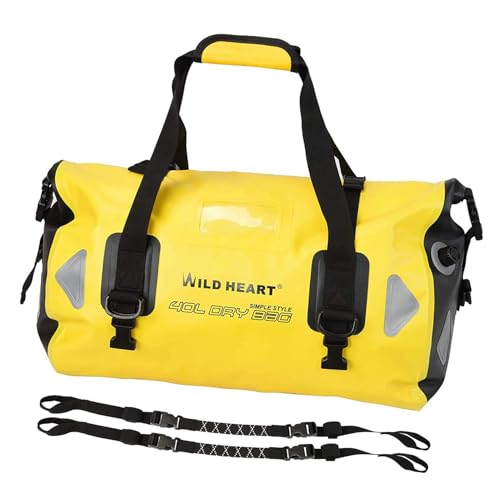 WILD HEART 防水バッグ ダッフルバッグ 40L 66L 100L 溶接シームショルダーストラップ付き バインディングロープ カヤック キャンプ ボート/バイサイクル オートバイドラムバッグ ツーリング シートバッグ オートバイ アウトドア