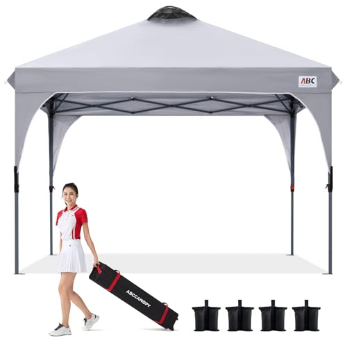 ABCCANOPY タープテント ワンタッチ 3段階調節 ベンチレーション 天井 2m/2.5m/3m アウトドア 簡単 大型 タープ テント キャスターバッグ付き 高耐水圧 遮熱日除け 付属品付き