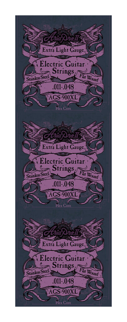 即決◆新品◆送料無料ARIA AGS-900XL×3セット(フラットワウンド /メール便