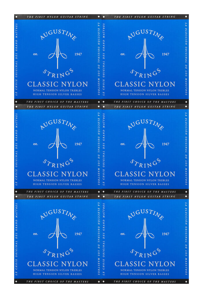 【弦 ×6セット】オーガスチン AUGUSTINE BLUE SET ×6セット ハイテンション【メール便発送・全国送料無料・代金引換不可】