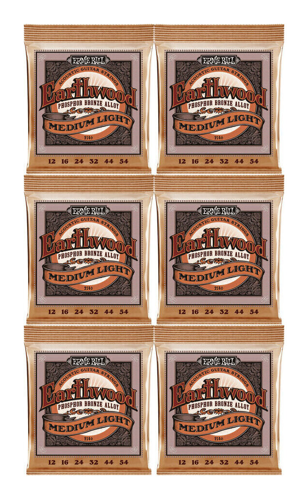 ERNIE BALL 2146 ×6 [12-54] Earthwood Medium Light Phosphor Bronze アコースティックギター弦【メール便発送・全国送料無料・代金引換不可】