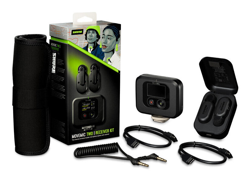 SHURE MV-TWO-KIT-J-Z6 MoveMic Two 受信機キット クリップオン・ワイヤレス マイクロホン×2 +専用受信機【送料無料】