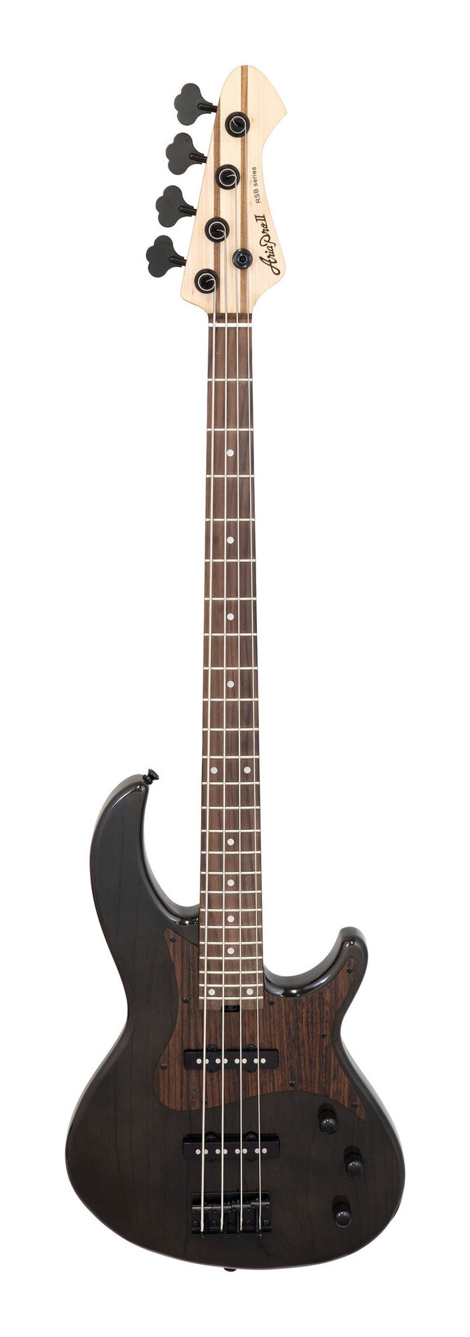 Aria ProII RSB-700WP SBK (See-through Black) USAアッシュボディ メイプル/ウォルナット5plyネック 木製ピックガード エレキベース/ケース付【送料無料】【ポイント5倍】