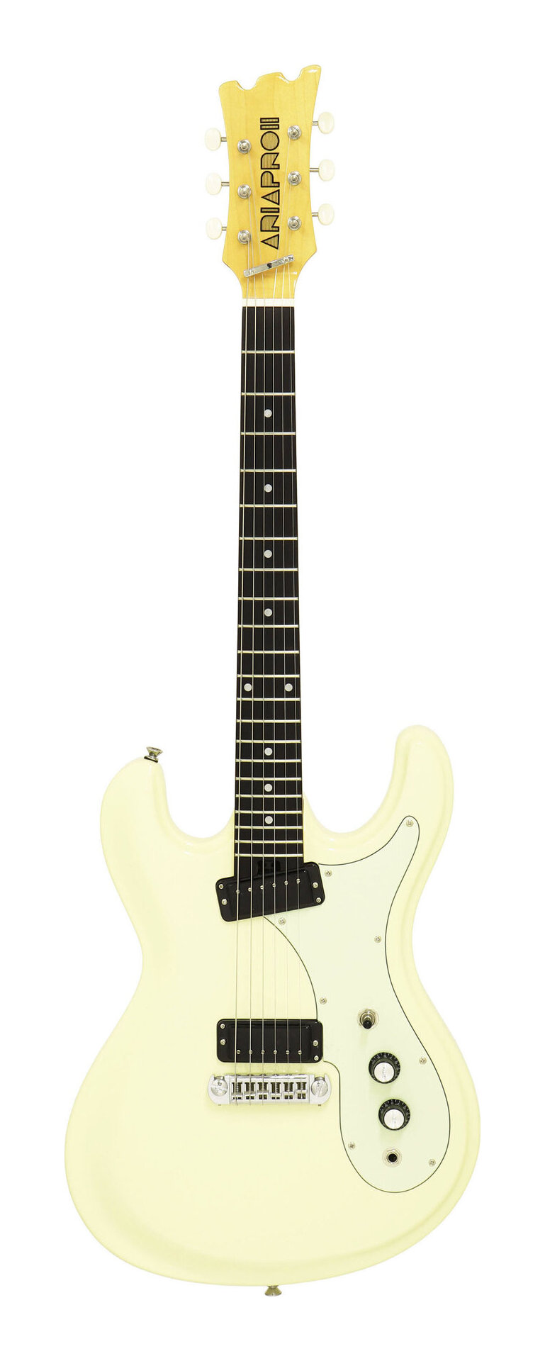 Aria ProII DM-206 VW (Vintage White) エレキギター/ケース付【送料無料】【ポイント5倍】｜さくら山楽器