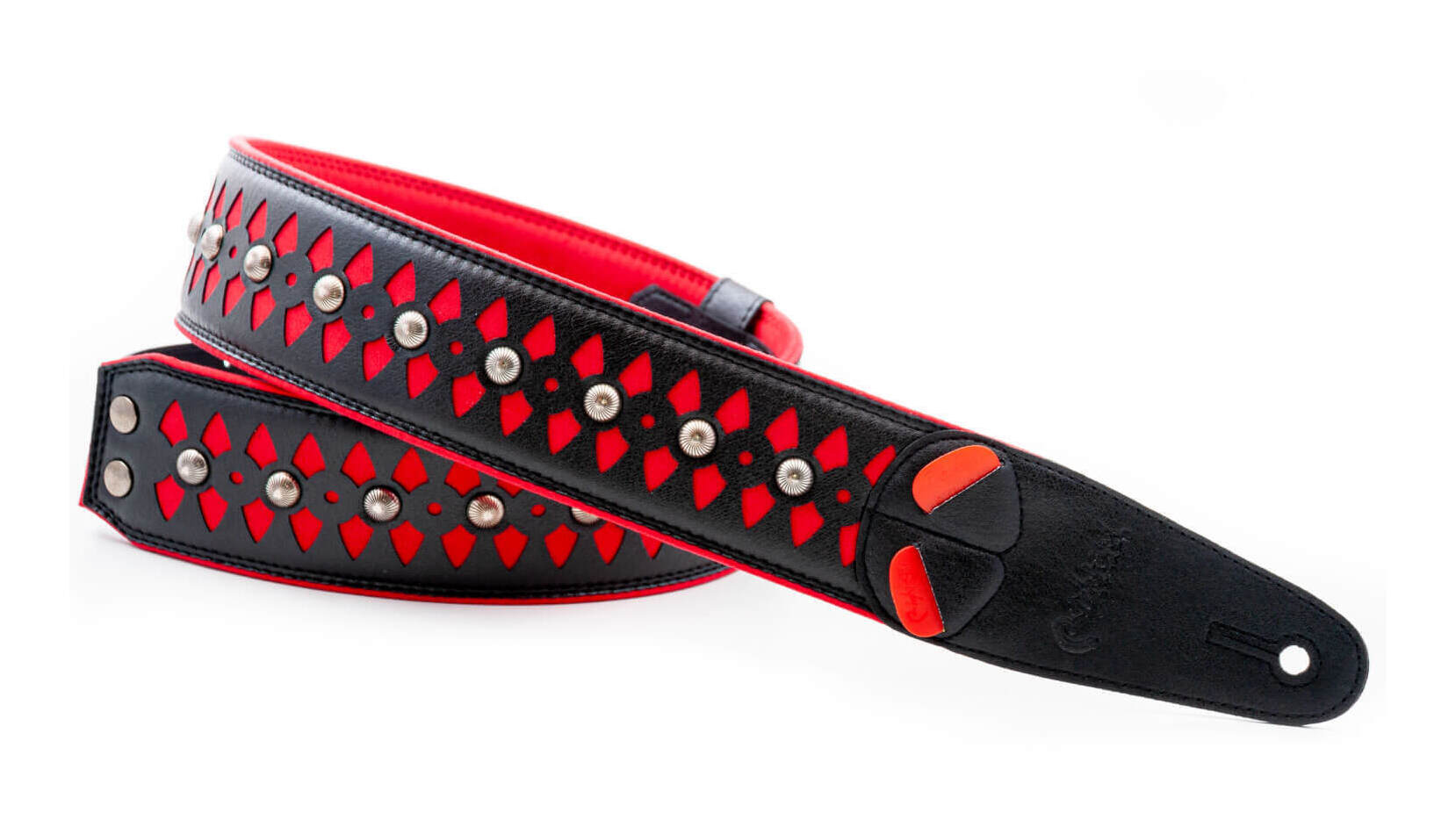 RightOn! STRAPS ARMOUR Red ギター ベース ストラップ【送料無料】【ポイント5倍】|さくら山楽器