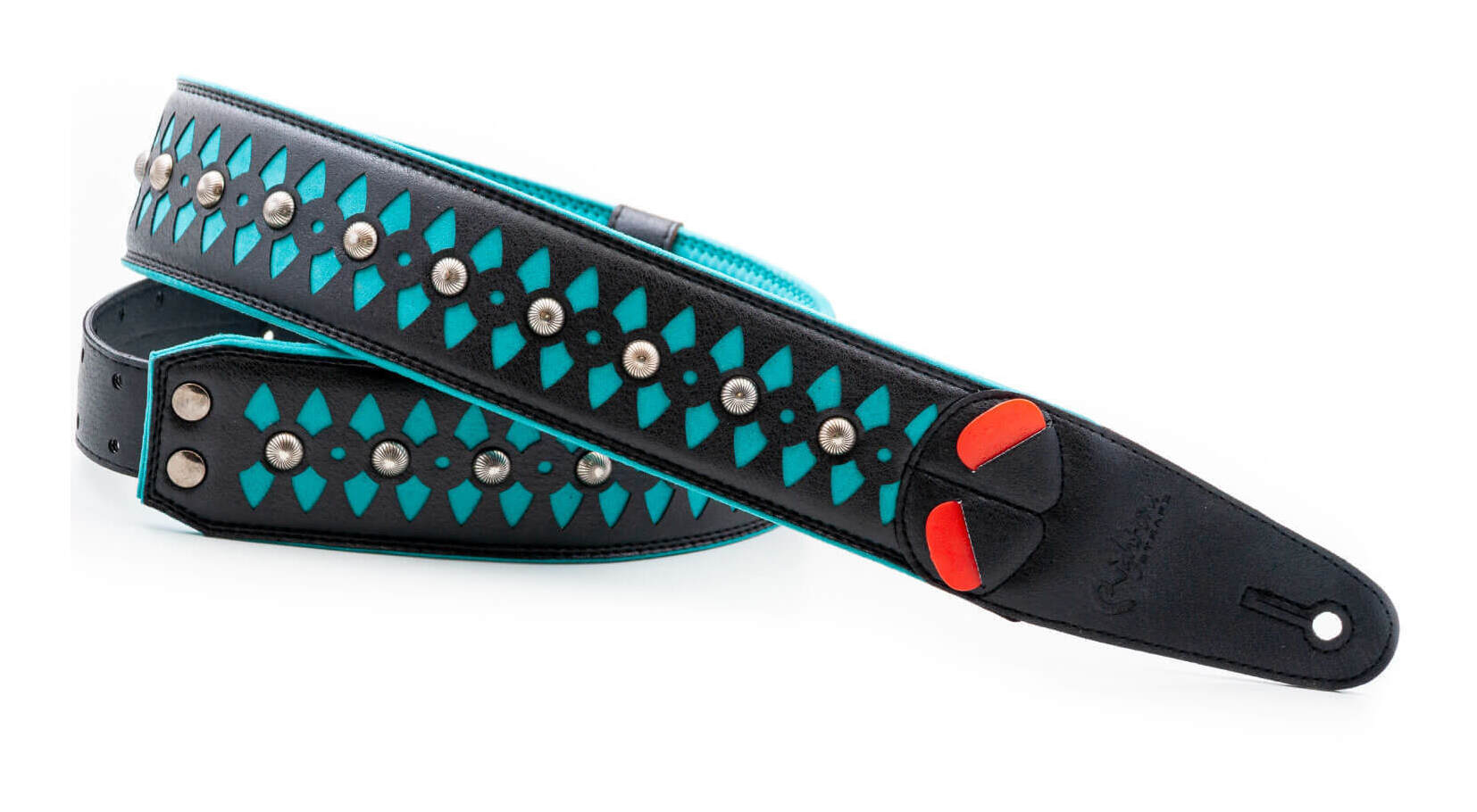 RightOn! STRAPS ARMOUR Teal ギター ベース ストラップ【送料無料】【ポイント5倍】