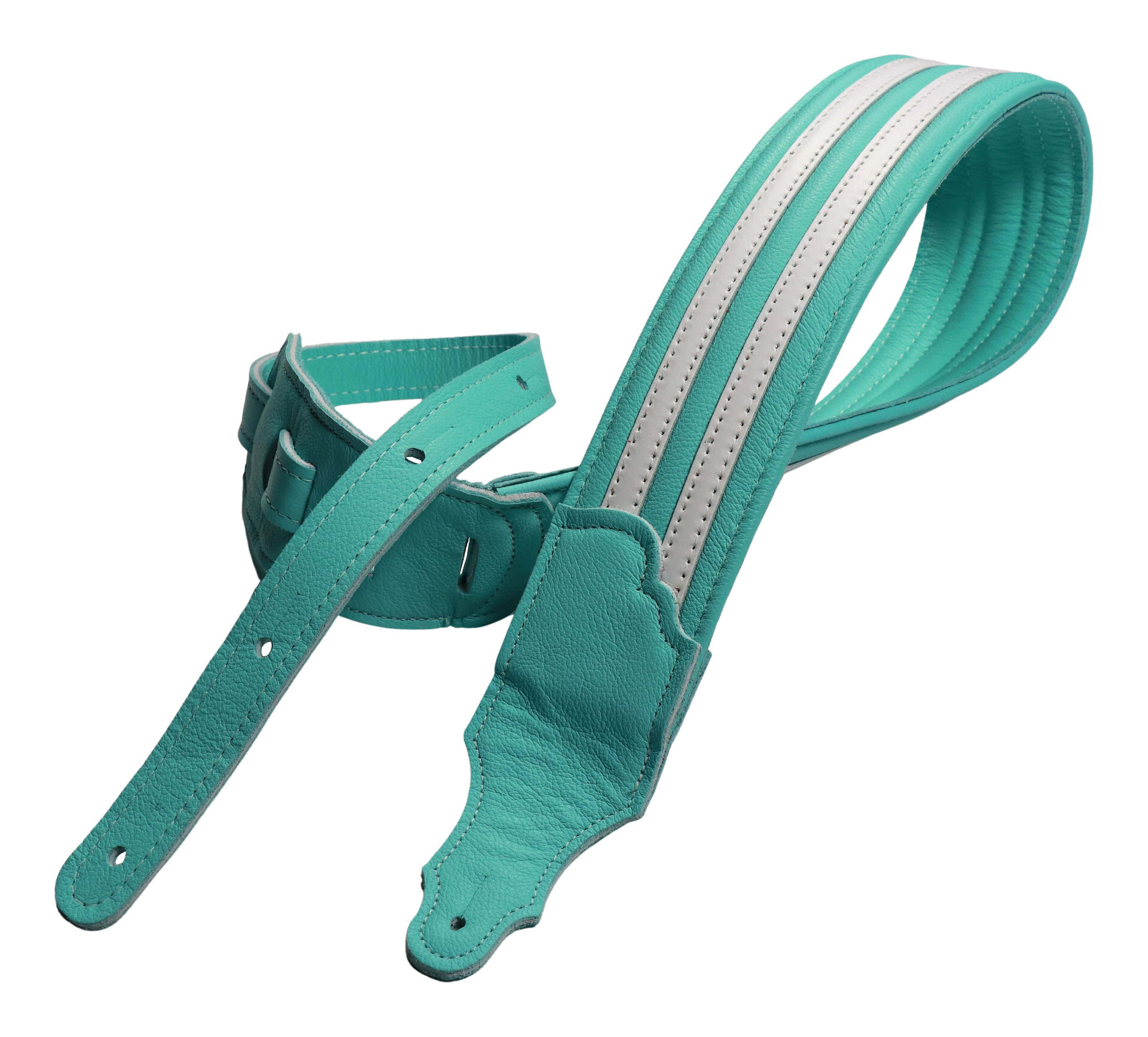 Franklin HR-SG-W Seafoam Green 本革 ギターストラップ レザー ストラップ Hot Rod Padded Guitar Strap【送料無料】|さくら山楽器