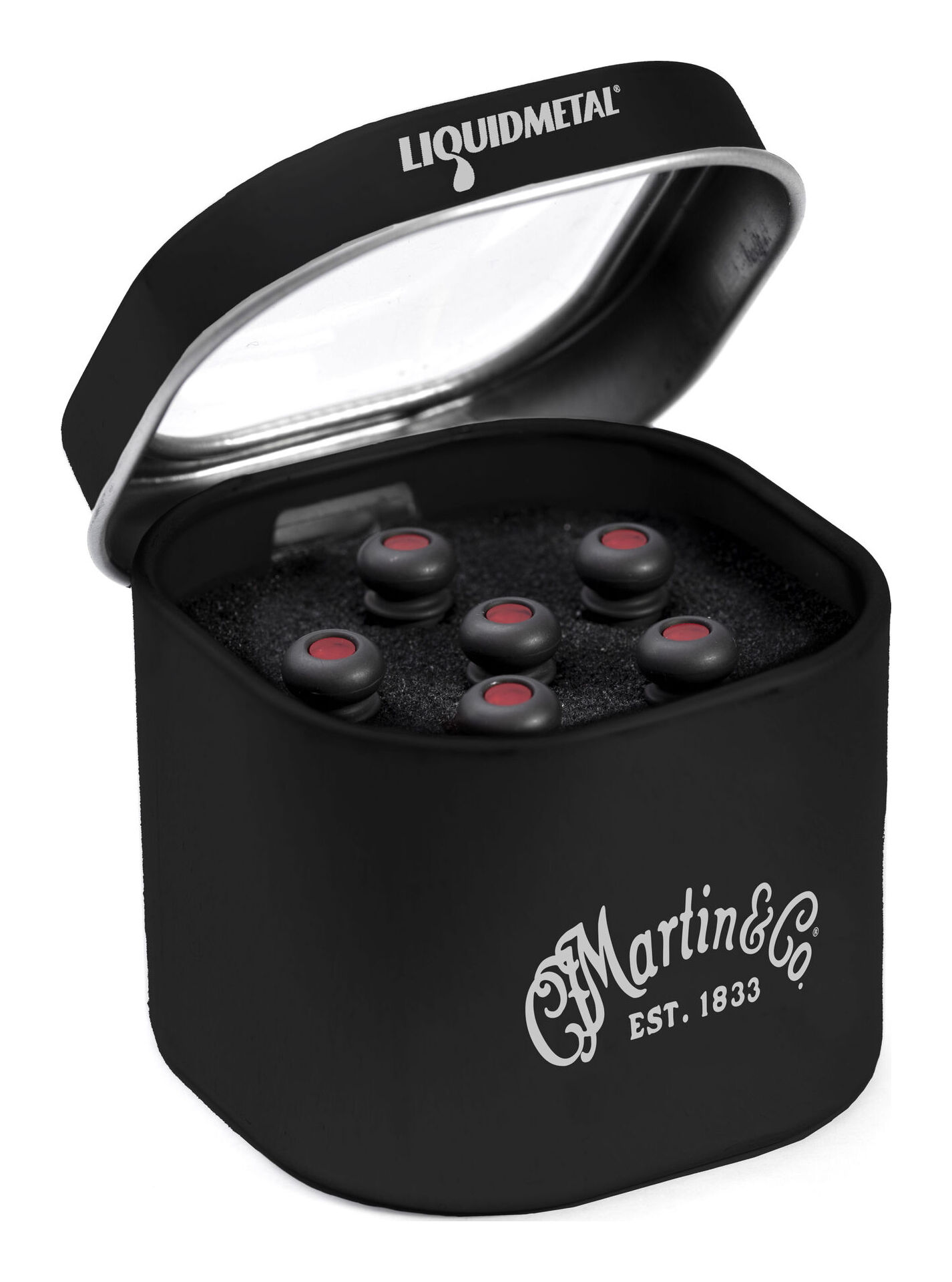 MARTIN 18APP0005 ダークグレー/レッドドット LIQUIDMETAL LUXE BY MARTIN Bridge Pins ブリッジピン【送料無料】|さくら山楽器