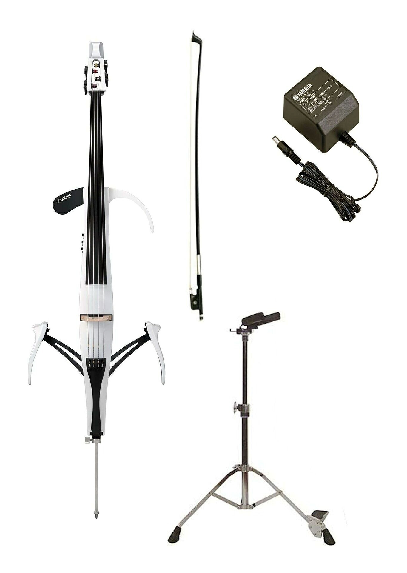 YAMAHA SVC300CPW/電源アダプター+スタンド+弓/PA-3C+BST1+CBB301付 パールホワイト サイレントチェロ【送料無料】【代金引換不可】