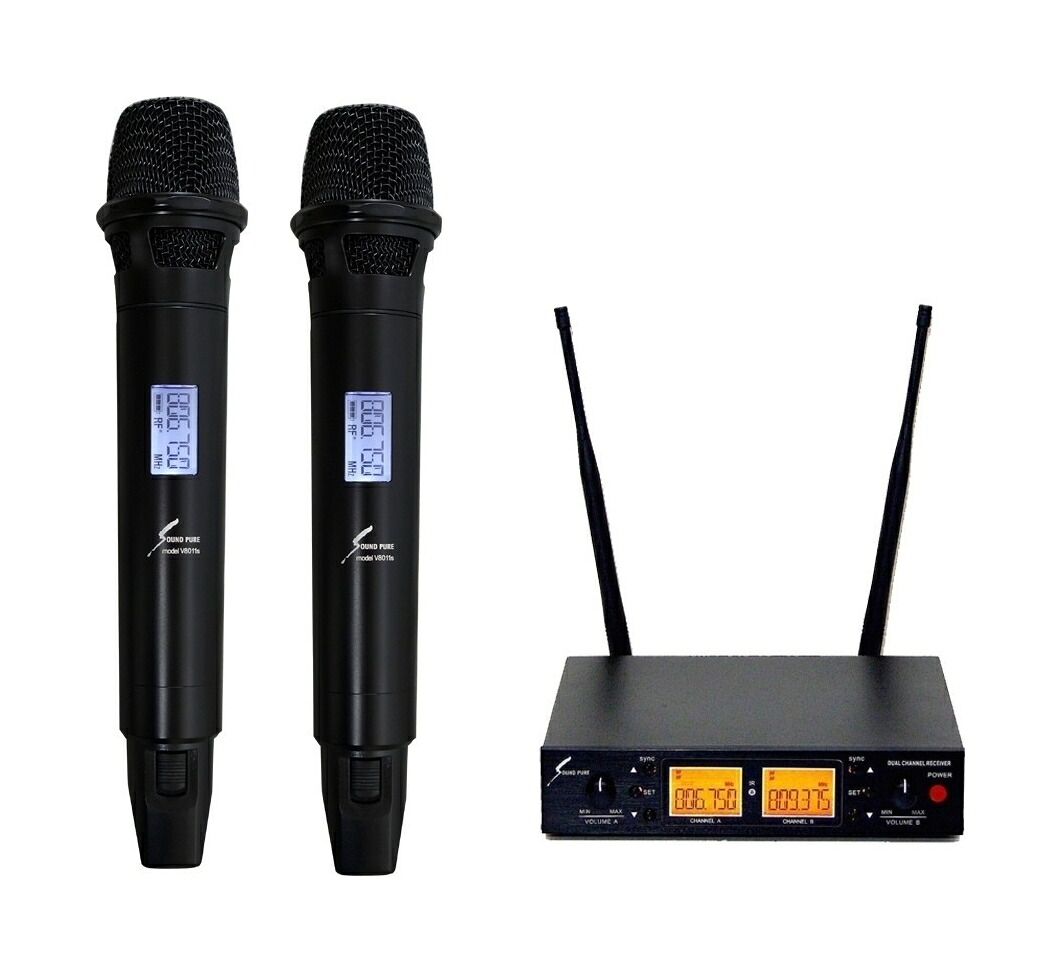 SOUND PURE SPHv8011s-VDUAL デュアルチャンネル ワイヤレスシステム w/v8011s ハンドマイク×2【送料無料】【ポイント5倍】 49,104円