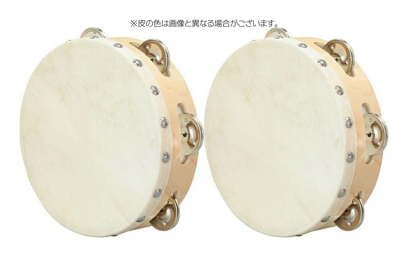 キクタニミュージック KIKUTANI TMB-18 ×2個 本皮 木製タンバリン 18cm【送料無料】