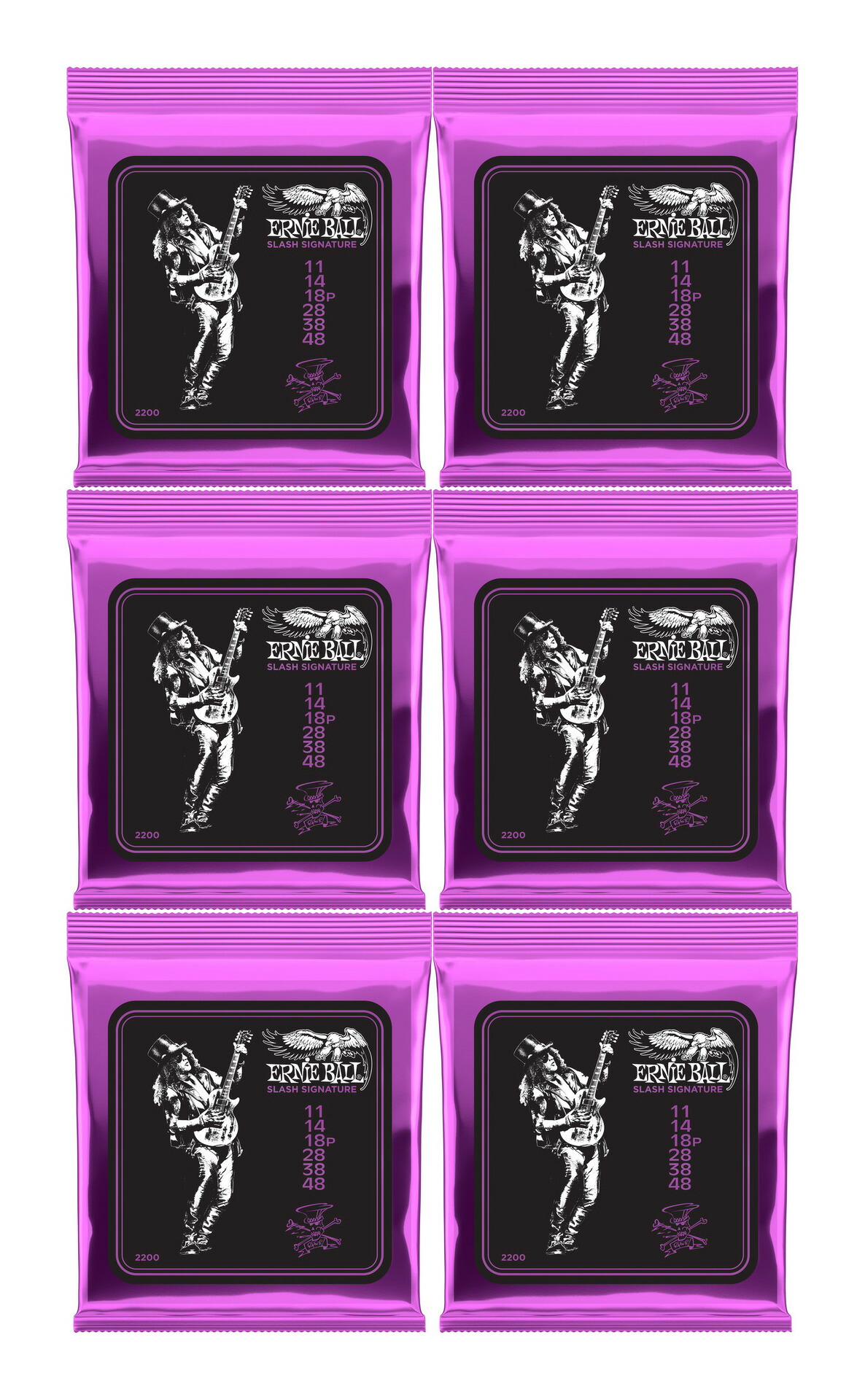 ERNIE BALL 2200/6セット [11-48] アーニーボール SLASH SIGNATURE スラッシュ シグネチャー エレキギター弦/6セット【メール便発送・全国送料無料・代金引換不可】