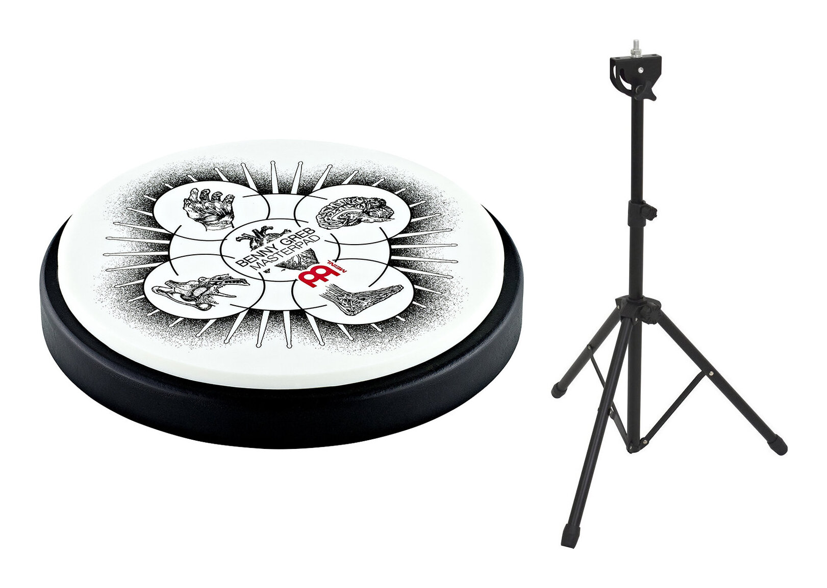 MEINL MPP-6-BG/スタンド/TPST-1付 Benny Greb トレーニングパッド6インチ【送料無料】