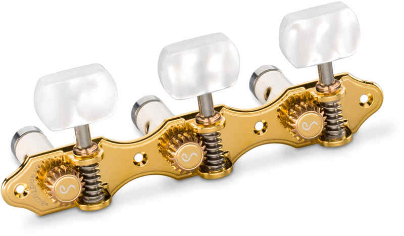 シャーラー Schaller GTC Hauser GO60(40) [Gold/Perloid white square(ボタン)/White deluxe(ポスト)] クラシックギター用ペグ(糸巻き)セット【送料無料】【ポイント5倍】 29,744円