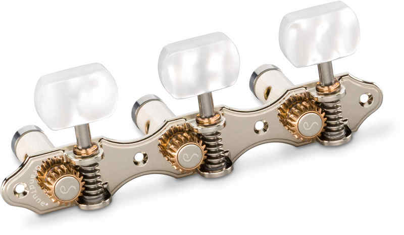 シャーラー Schaller GTC Hauser NI60(40) [Nickel/Perloid white square(ボタン)/White deluxe(ポスト)] クラシックギター用ペグ(糸巻き)セット【送料無料】【ポイント5倍】